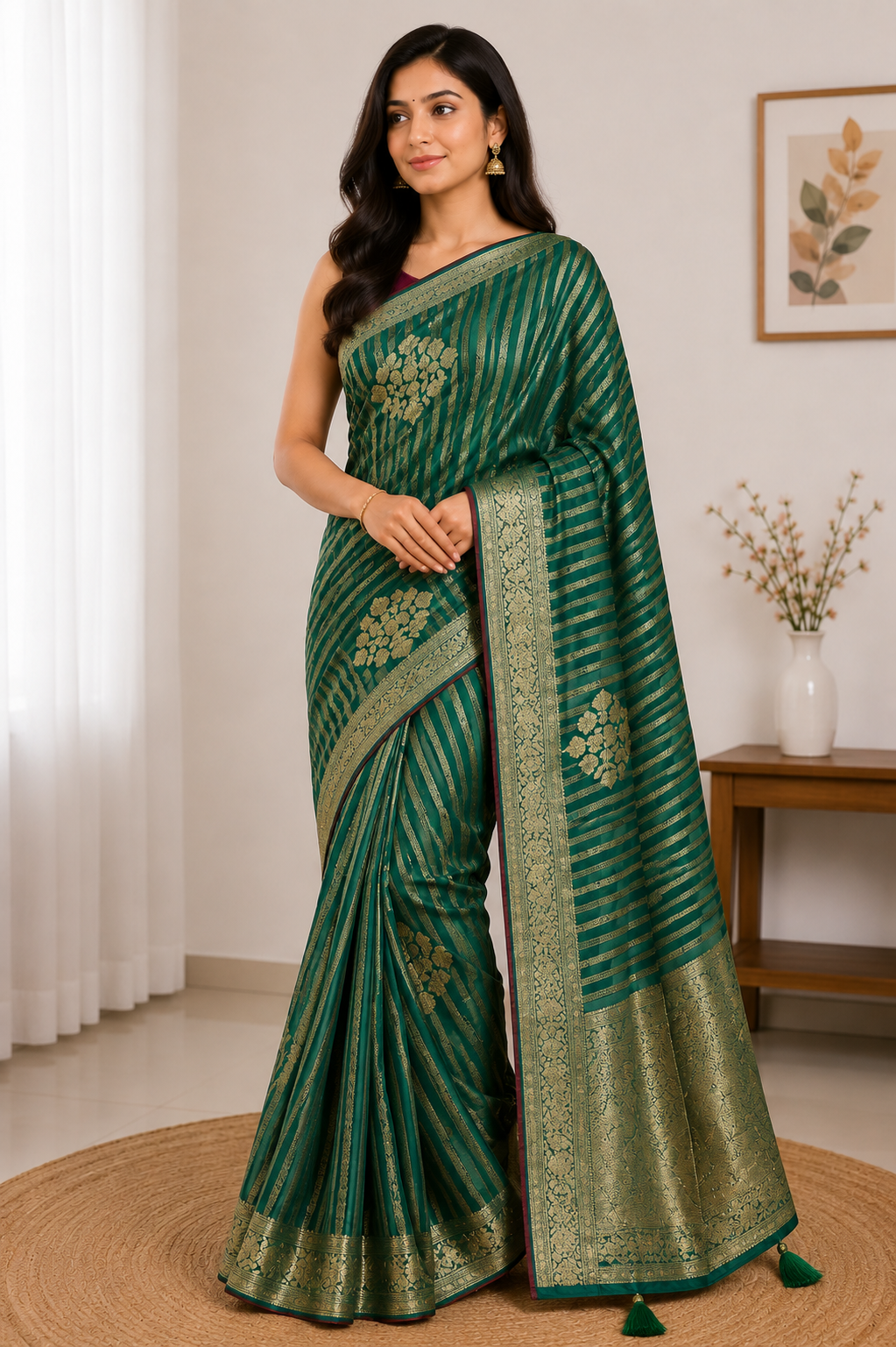 Green Banarasi Silk Saree